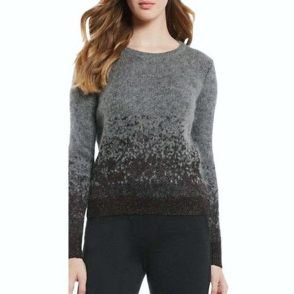 ANTONIO MELANI Sweaters - ANTONIO MELANI Women's Metallic Ombre Crew Neck Wool Blend Gray Sweater NWT